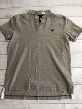 American Eagle Outfitters Polo Shirt Mens Medium Gray Athletic Fit Short Sleeve