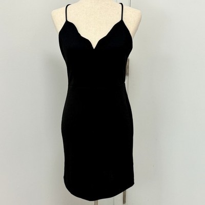 She & Sky Women's Mini Cami Tank Dress Sz Large Black NWT Whimsigoth Romantic