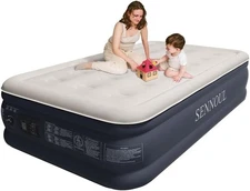 SENNOUL Twin Air Mattress with Built in Pump Raised,