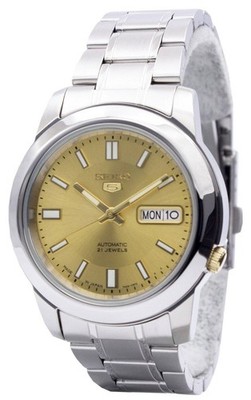 Seiko 5 Automatic 21 Jewels Japan Made Gold Zifferblatt SNKK13J1 Herrenuhr
