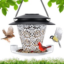 Solar Bird Feeders for Outside Hanging Metal Wild Bird Feeder Solar Lanterns ...