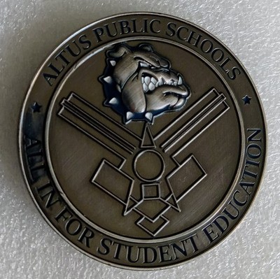 ALTUS PUBLIC SCHOOLS 2025 CHALLENGE COIN bulldogs rotc Oklahoma Air Force Base