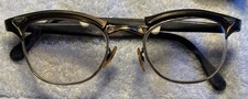 VTG AMERICAN OPTICAL 48-10KGF BRONZE Cat eye EYEGLASSES FRAME MID CENTURY  Case
