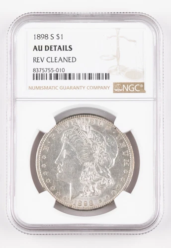 1898-S Morgan Silver Dollar AU Details NGC San Francisco Mint REV CLEANED