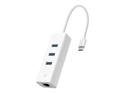 TP-LINK UE330C USB C Ethernet Adapter Gigabit 3 3.0 Ports White 3 x SuperSpeed