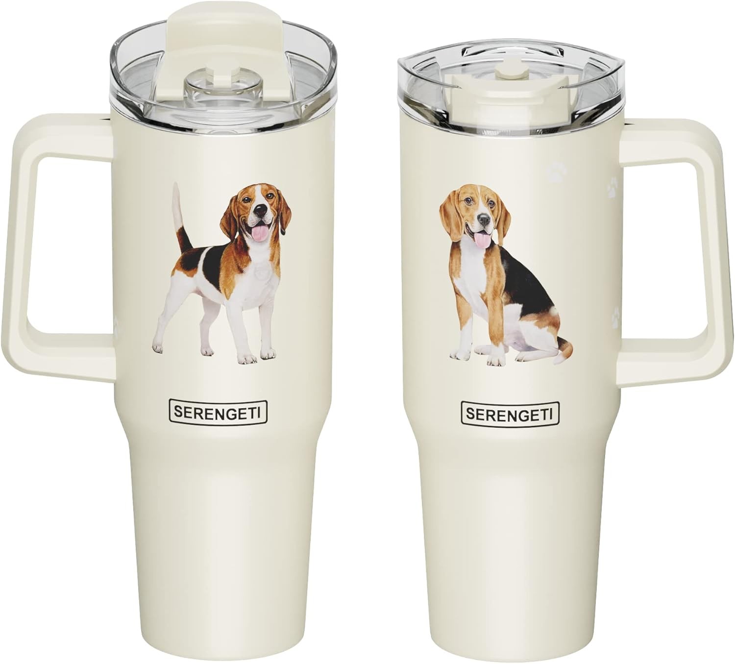 Serengeti 40 Oz Beagle Dog Stainless Steel Tumbler with Handle Straw - Lid 6790₽
