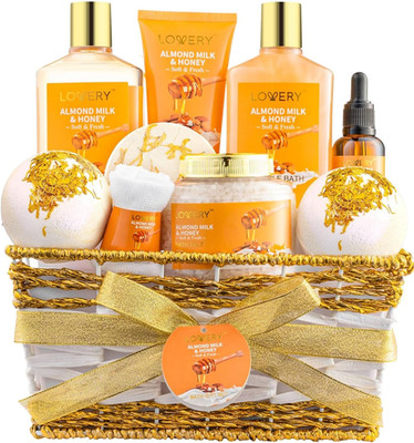 Gifts for Women Gift Basket for Women - 10 Pc Almond Milk & Honey Beauty & Perso
