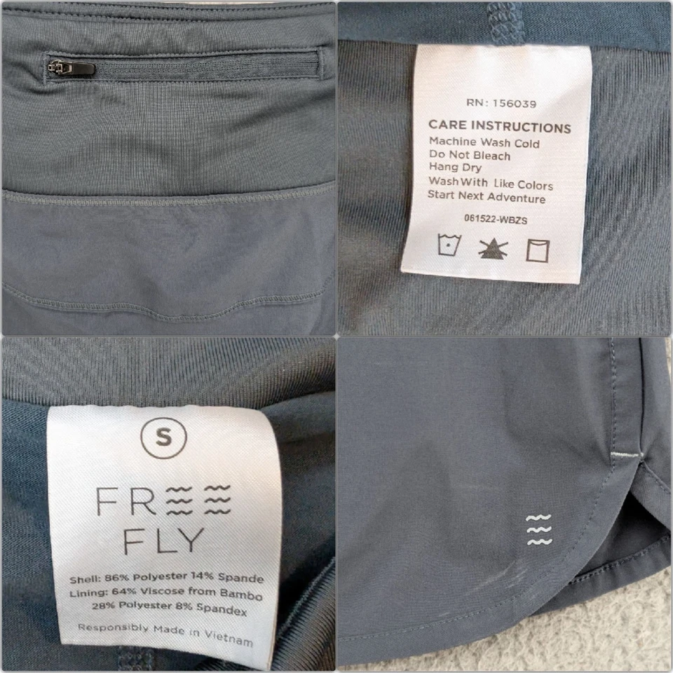 Falda corta Free Fly para mujer gris forrada de bambú pantalones cortos con cordón elástico talla S Foto 3 de 4