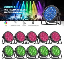 10x 180W Rechargeable Par Light RGB Battery Powered Wireless 60LED DJ Uplights