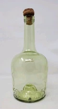 Courvoisier Cognac France Green Glass Bottle W Cork Stopper 9"H
