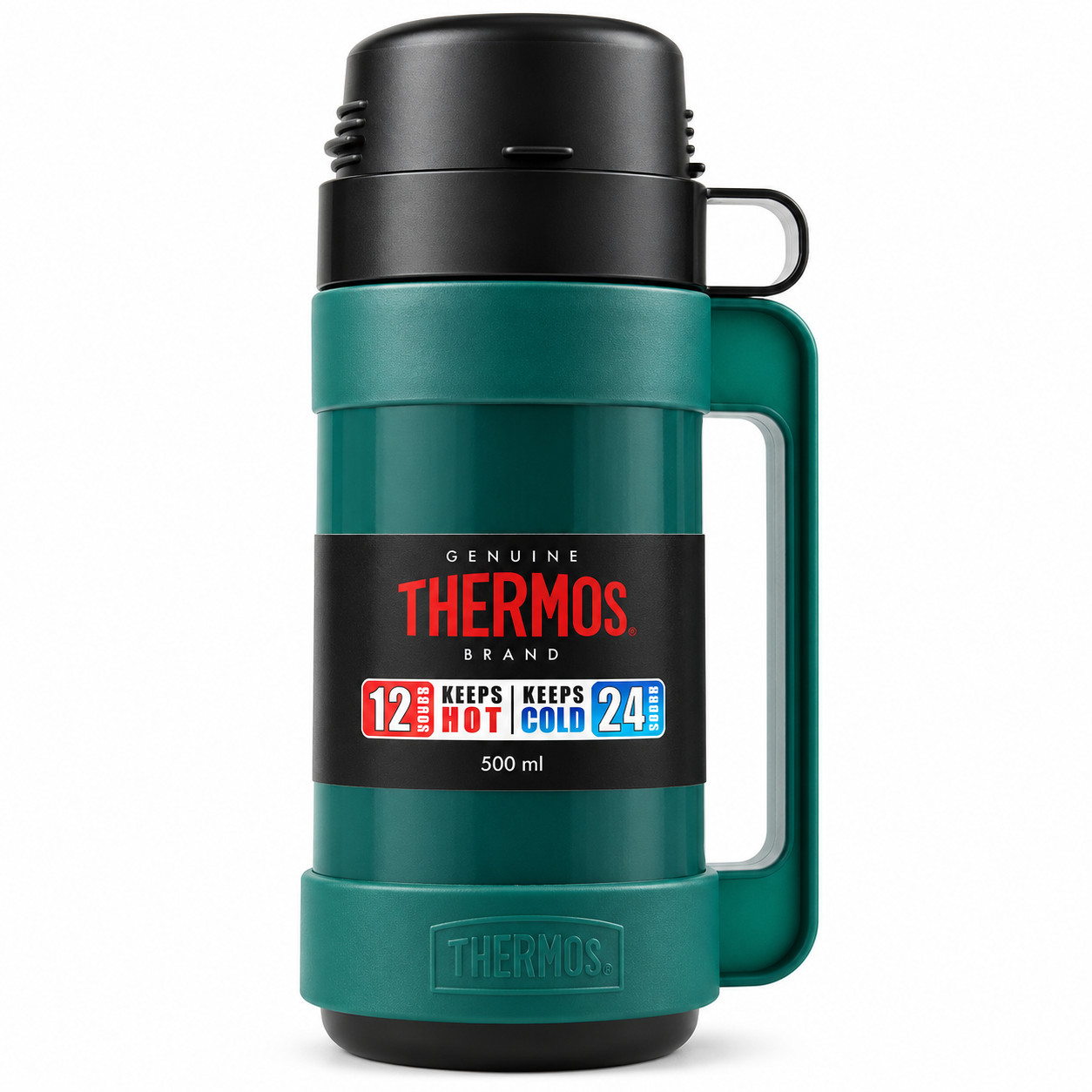 Thermos Flask Green 500ml Hot & Cold Insulated Travel Mug Hot Cold Drinks Food