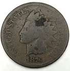1876 Indian Head Cent Penny Full Date AG About Good Condition 1c US Coin - 1522