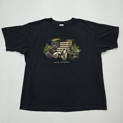 ANVIL Herren schwarzes grafisches T-Shirt Größe 2X Rundhalsausschnitt normale...