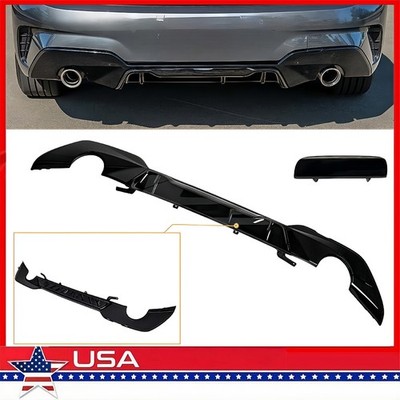 For 19-Up BMW G20 330e 330i  M SPORT GLOSSY BLACK Rear Bumper Diffuser