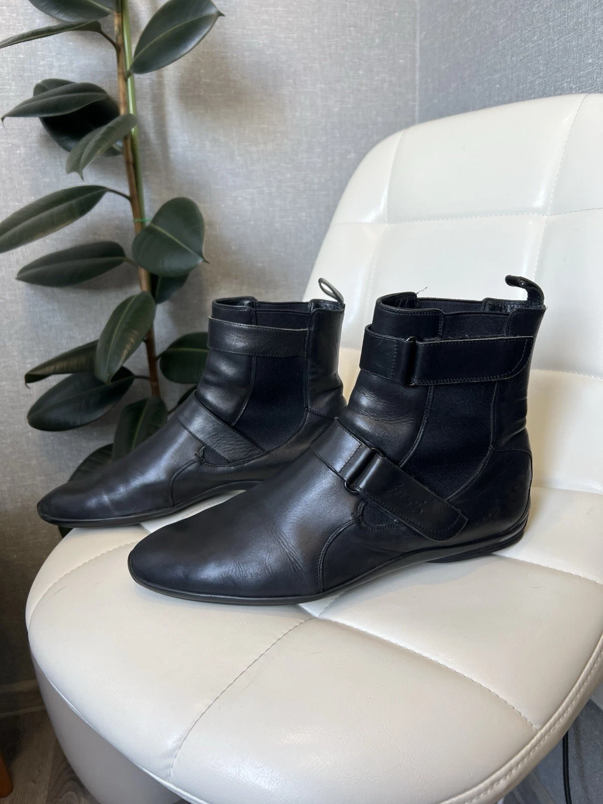 Chaussures vintage GUCCI Chelsea bottines cuir homme pointure 43,5