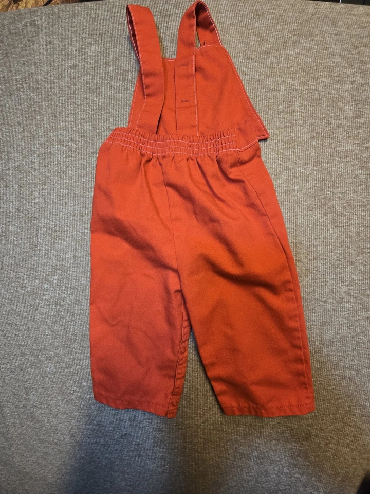 Mono bebé vintage Just Babes talla 18 Mos rojo payaso bordado años 70 80 Foto 3 de 4