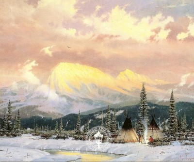 Thomas Kinkade Lingering Dusk 600 Kunstdruck Poster Leinwand Wanddeko Deko Conce