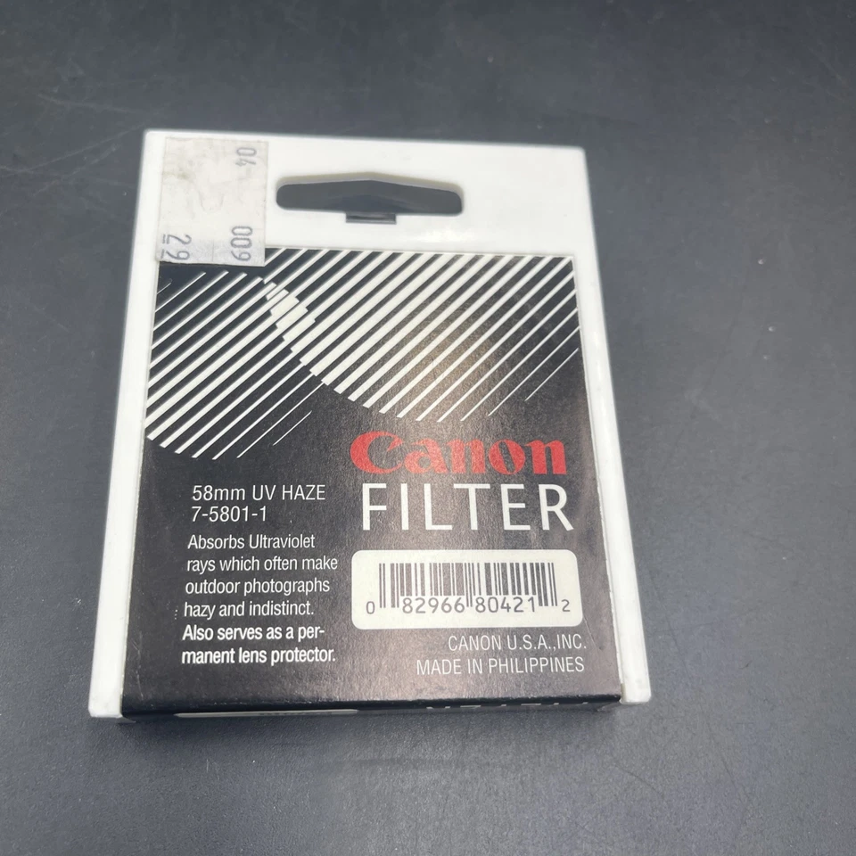 New 2 Canon UV Haze Filter 58mm 7-5801-1 One Open One Sealed - Image 4 of 4