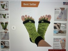The Original Foot Alignment Socks Womens Size Large Green with Separator Feature