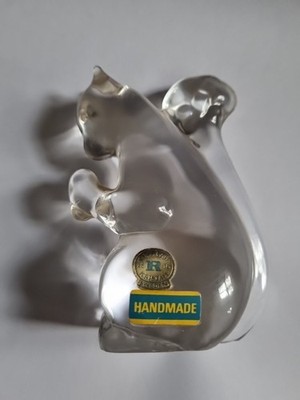 Reijmyre Kristallglas - Klarglas Eichhörnchen mit Nuss Briefbeschwerer schwedisch