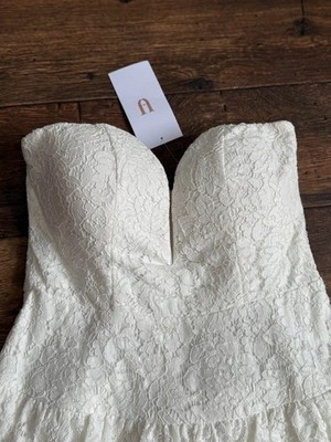forever unique white lace dress Forever Unique Women's Ivory Short Bodice Layered Lace Dress size 10 UK  BNWT