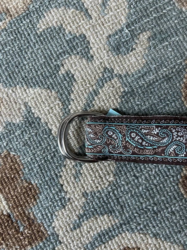 Cinturón estético boho marrón y azul 48 pulgadas Eliza B By Leather Man Ltd para mujer Foto 4 de 4