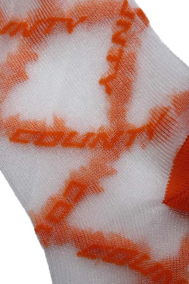 Marcelo Burlon Womens All Over Country Short Socks Faded Orange White One Size - Image 2 of 4