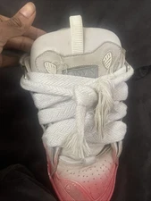 Limited Edition Fire Burn Red And White Lanvin Curb Sneakers