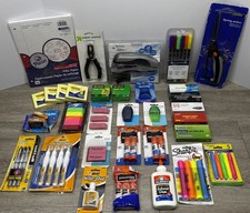 Office School Supplies Lot Stapler Tape Scissors Sharpeners Glue Pens Post It