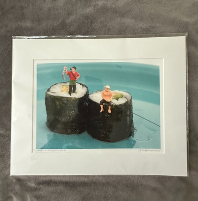 JUDY ROBINSON COX Photograph 8x10 Liliputian Series Sushi Fishermen 43/50 Matted