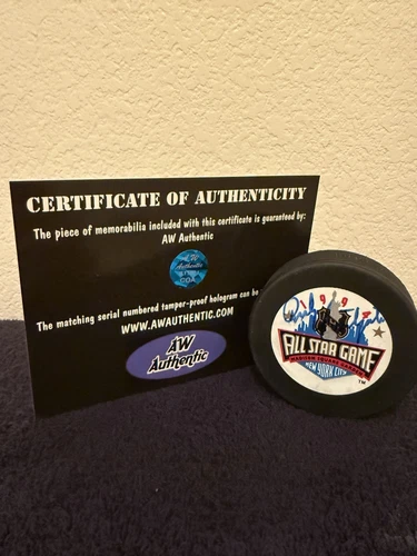 Andy Bathgate Signed Autographed Hockey Puck 1994 All Star Game New York Rangers