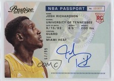 2015-16 Panini Prestige NBA Passport Signatures /99 Josh Richardson Auto 19m2