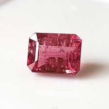 3.90 CT Pink Tourmaline Emerald Cut Natural Faceted Untreated Gemstone 7.6X10 MM