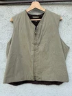 Vintage WW2 Green Alpaca Lined Vest Zipper US Military USA Deck Vest Size 44