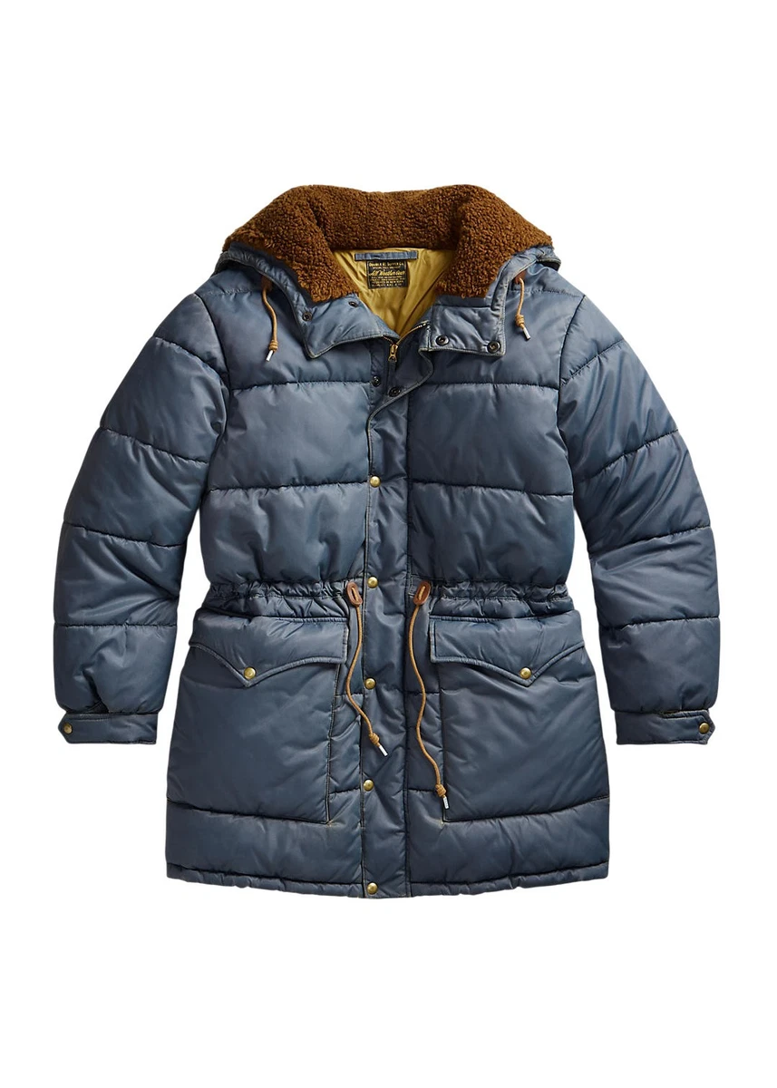 値段交渉可 RRL Coated twill parka S 定価177000円 Ralph Lauren RRL Blue Coated Twill Down Alternative Parka Jacket