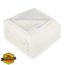 ZAKAPAWS Waterproof Dog Blanket Cream 60x80 Sherpa Fleece