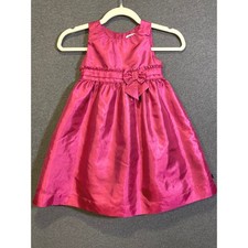 DKNY Kids Magenta Pink Taffeta Sleeveless Party Dress Ruffle Waist Size 6