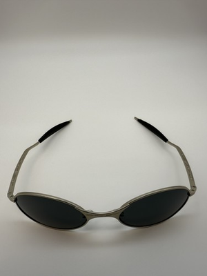 #ad Oakley Square Wire 1.0 Black Cat eye Sunglasses Sliver Frame Black Lenses $132.00