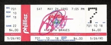 Mike Schmidt Signed 5/26/1990 Phillies Full Ticket Jersey Number Retired 194144