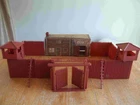 Late 1950's MARX  Fort Apache Playset red brown Fort and tin Headquarters