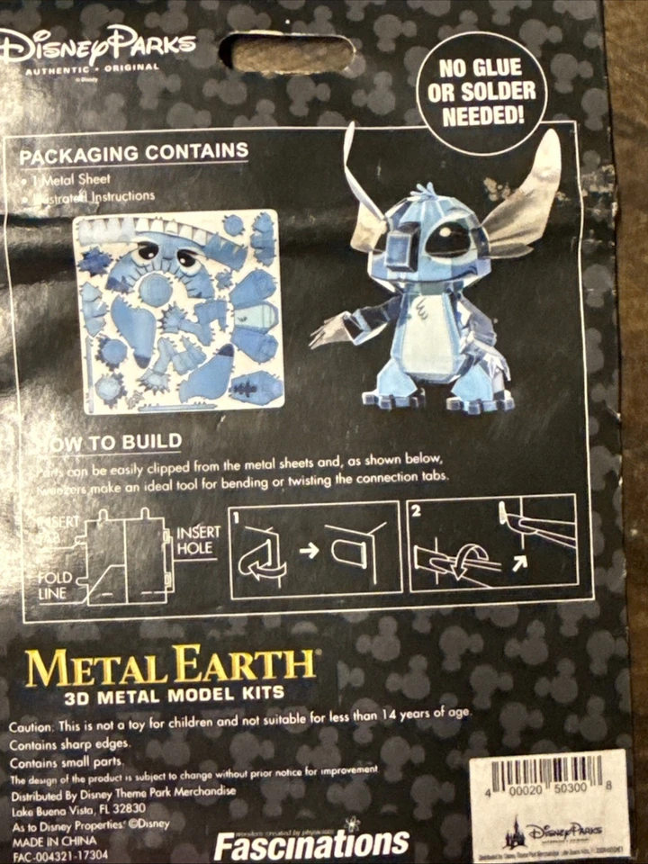 Disney 3D Model Kit - Metal Earth Fascinations - Stitch Stocking Stuffer Gift! - Image 2 of 4