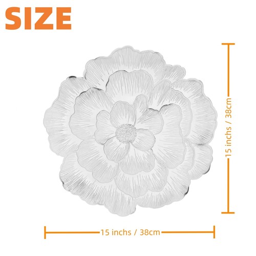 Gold Round Placemat Set of 6 Modern Table Mats Floral White Washable Non-Slip... - Picture 2 of 6