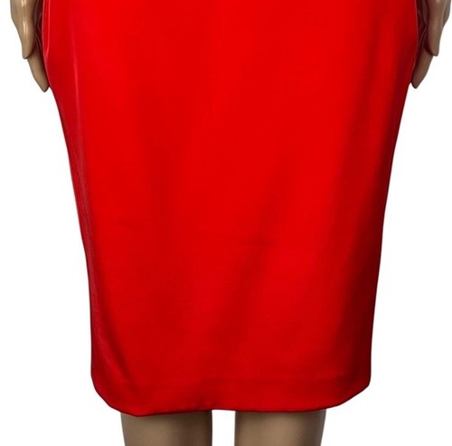 Marchesa Red Silk Strapless Jeweled Evening Cocktail Formal Midi Dress Size 4 - Picture 6 of 14