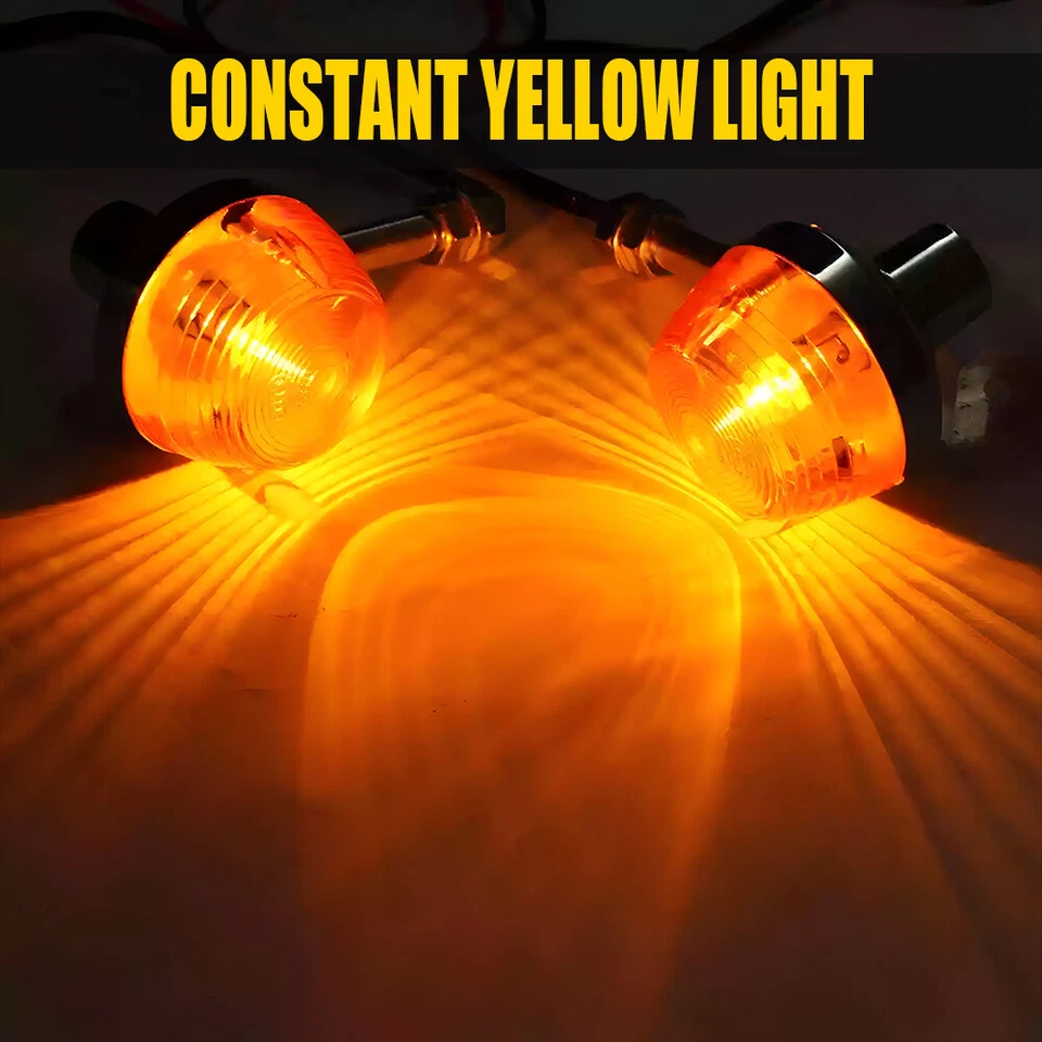 2*Indicador de señal de giro LED para motocicleta intermitente luces ámbar Univer impermeable H Foto 3 de 4