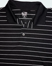 A+ Champion Golf Polo Black White Stripe Mens S Duo Dry Free Shipping