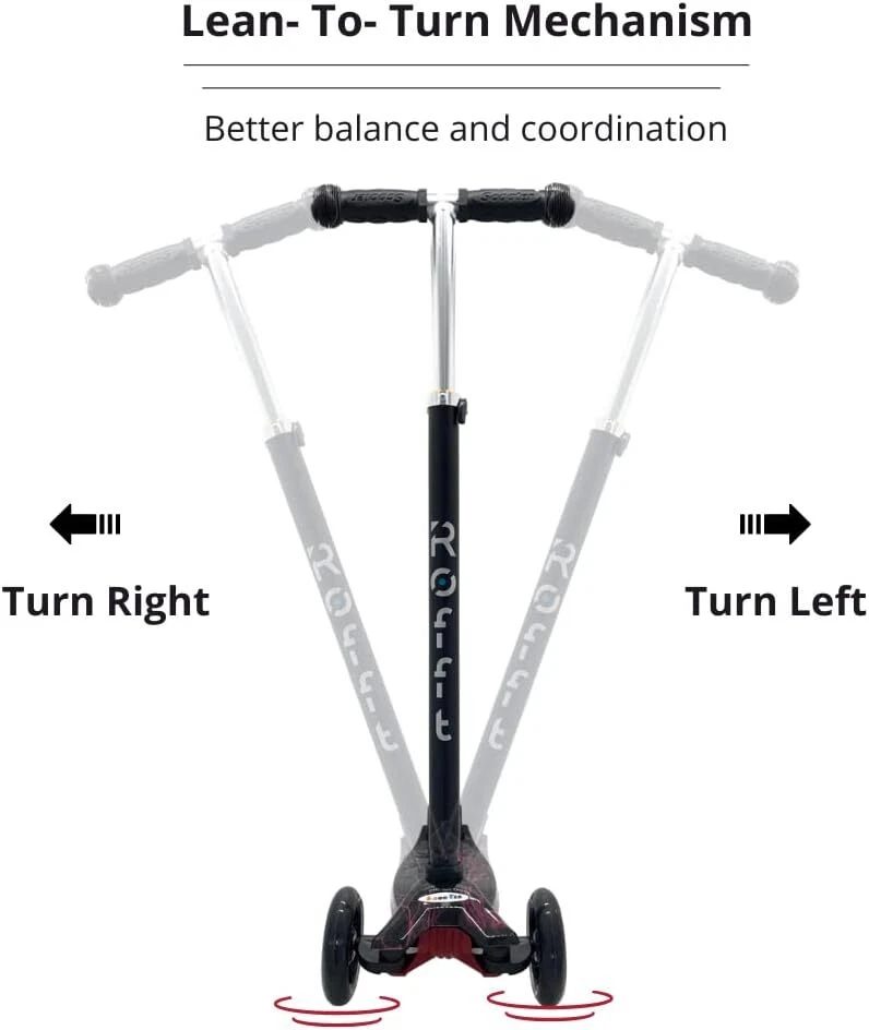 Maxi Scooter para Niños Edades 6-12 Lean-To-Steer Scooter de 3 Ruedas para Niños Edades 6-12 Foto 4 de 4