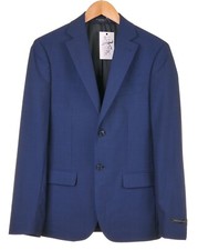 NEW John Varvatos Mid Blue 100 Woven Wool Mens Sport Coat Jacket Blazer 36 S