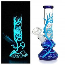 10'' Water Pipe Bong Perc Bong Smoking Hookah Heavy Glass Bongs w/ ICE catcher