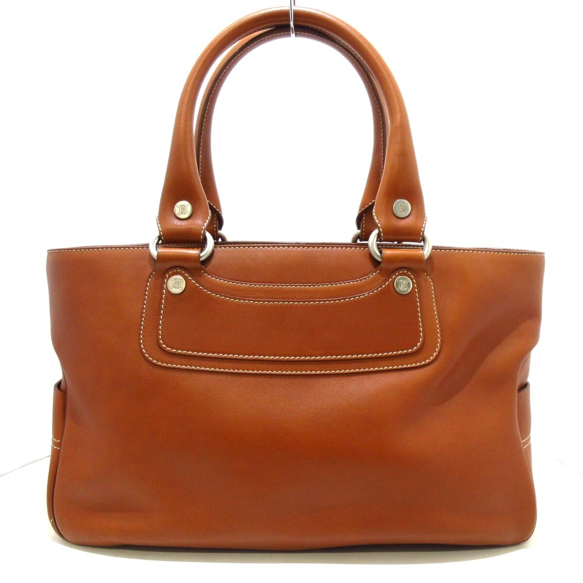 Auth CELINE Boogie Bag Brown Leather Handbag