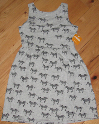 Gymboree Camp Must Haves zebra print knit summer dress NWT 14